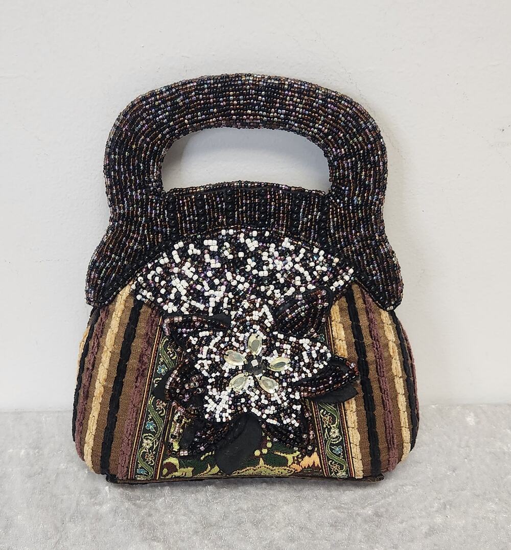 Vintage Pritzi Womens Beaded Clutch/Crossbody Handbag